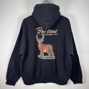 Barstool Outdoors Black Deer Graphic Hoodie - XL